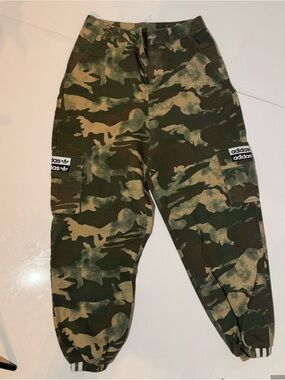 adidas Kids Camo Cargo Joggers - Green Camo